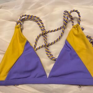 J.Lindeberg Yellow and Purple Bikini Top